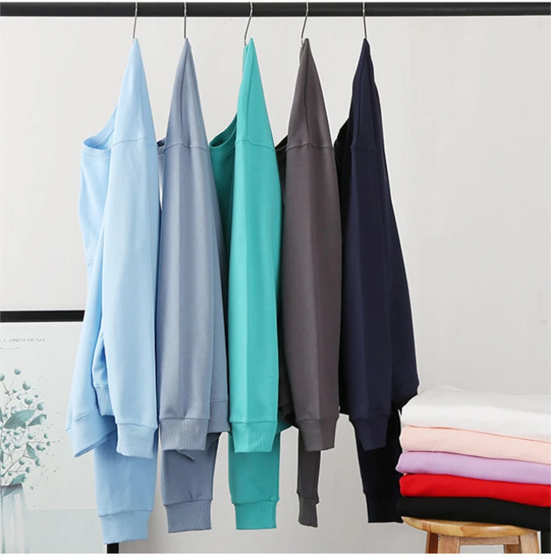 Customized Printed Cotton O Neck Pullover Long Sleeved Sweatshirts Men Women DIY Your Like Photo or Logo Fashion Casual Tops Tra