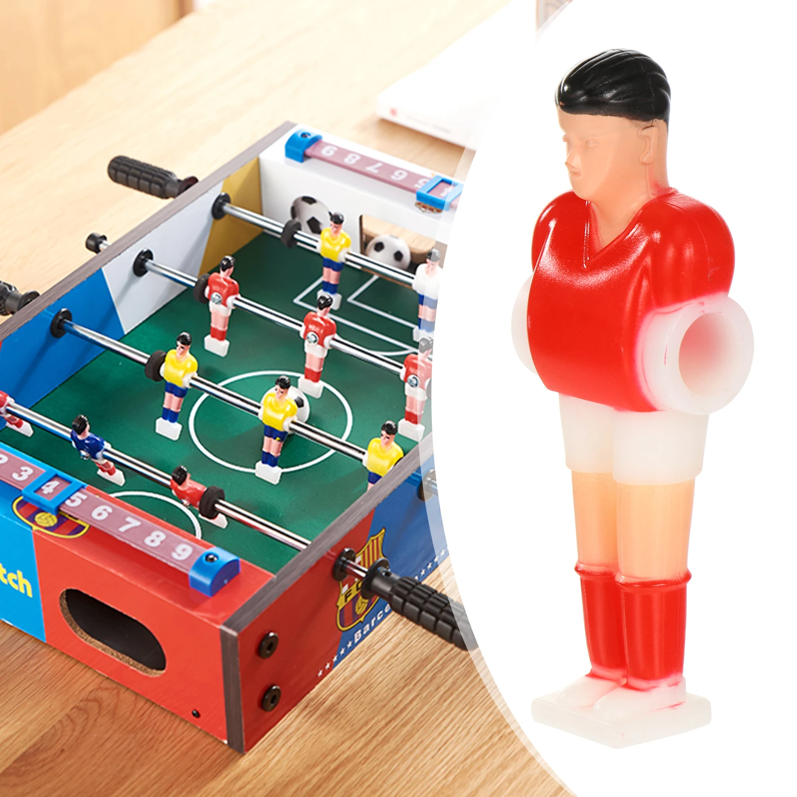 

11 Pcs Small Red Plastic Football Men Bright Color Non Fading Table Football Machine Accessories Creative Toy Statues