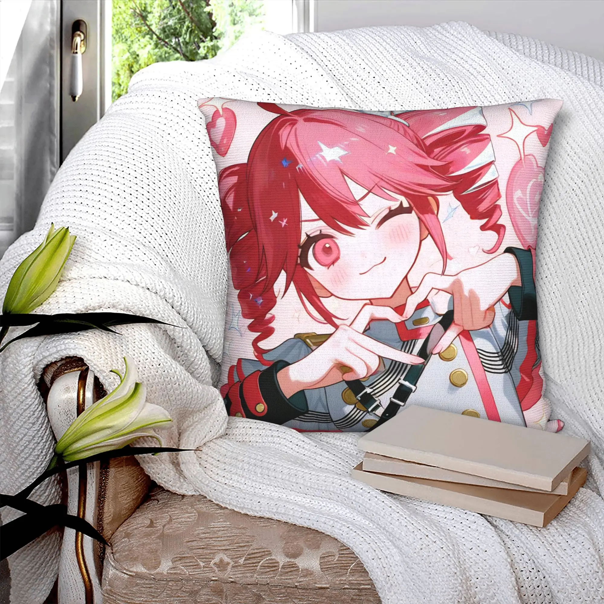 Kasane Teto Kissenbezug Polyester Kissenhülle Dekorationen Cartoon Vtuber Kissenbezug Home Dropshipping 40*40cm – Detail 2