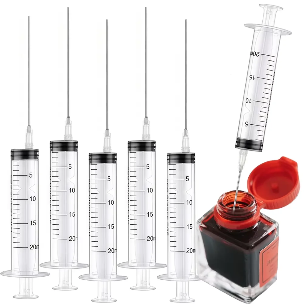 20 ml / 3 ml ink replenishment syringe,with 10 cm flat-head needle,for printer cartridge replenishment and scientific laboratory