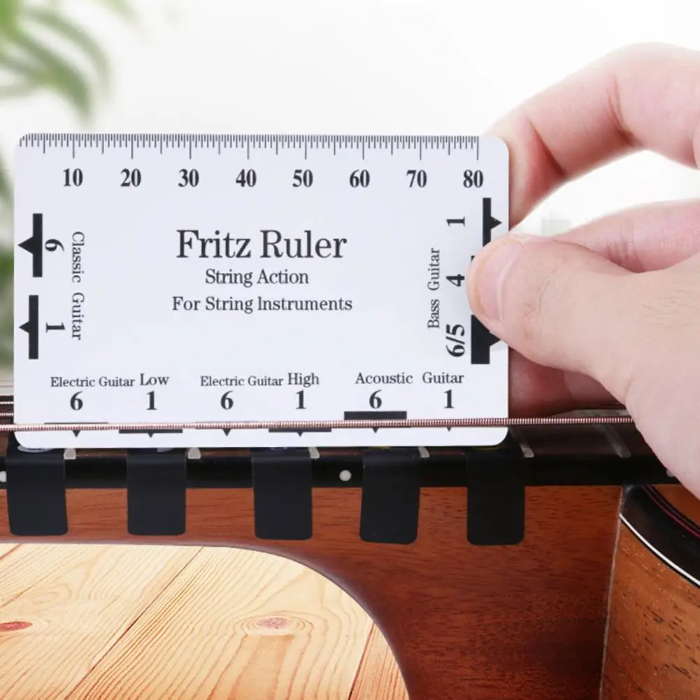 Bass Guitar Neck Ruler Accurate Portable PVC String Action Ruler Gauge for Fritz Guitar