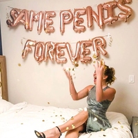 NEW IN 16pcs Same Penis Forever Letters 16'' Rose Gold Silver  Pink Foil Balloons For Bachelorette Hen Party Girls Decorations