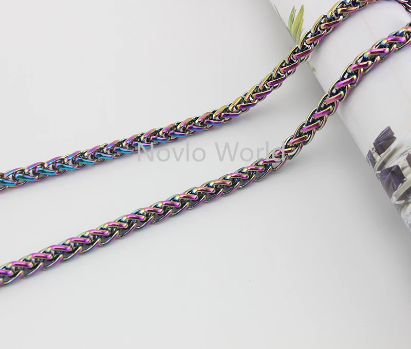 1 meter test, 6mm wide, high-grade rainbow metal chain bag lantern chain handbag shoulder bags chain handle pull accessories