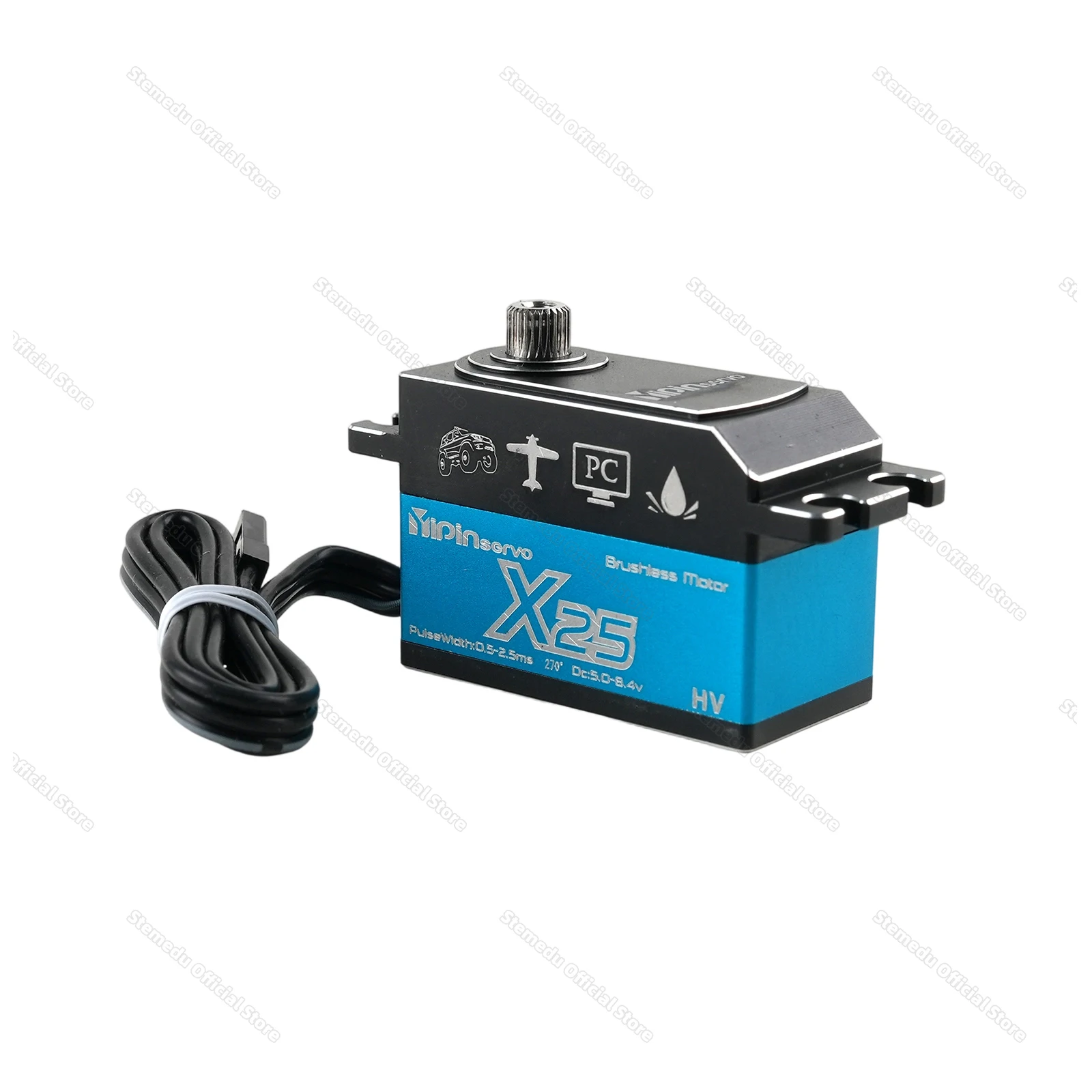 Servo digitale RC impermeabile da 25 kg a basso profilo X25 Motore brushless Sterzo interamente in metallo 25T Corno per modello di robot per auto RC 1/10 1/12