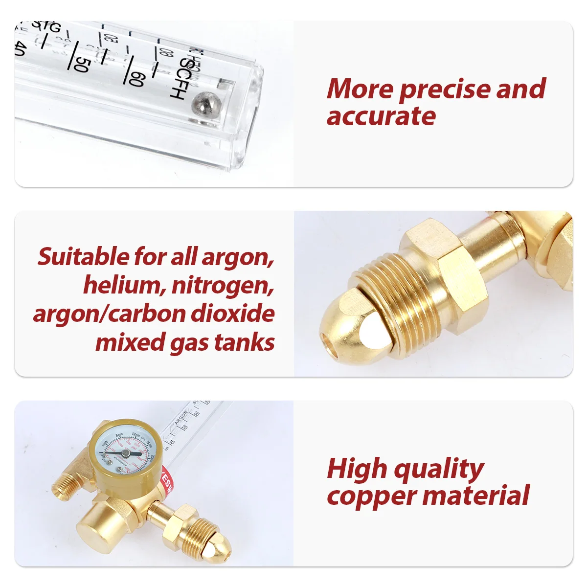 Nowy 0-4000 PSI HTP Argon CO2 Mig Tig Przepływomierz 10-60CFH Regulowany regulator argonu Przepływomierz miedziany do regulatorów gazu