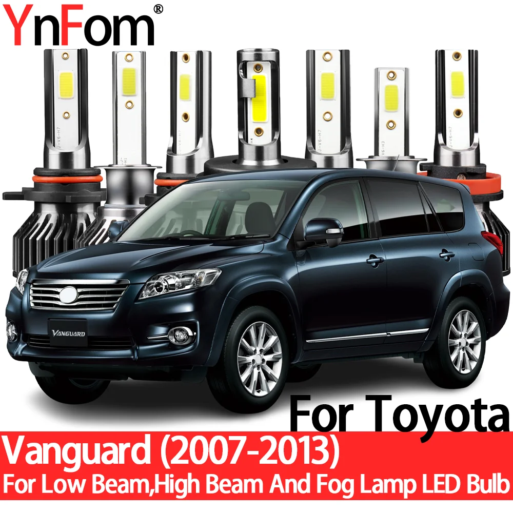 YnFom For Toyota Vanguard XA3# 2007-2013 Special LED Headlight Bulbs Kit For Low Beam,High Beam,Fog Lamp,Car Accessories