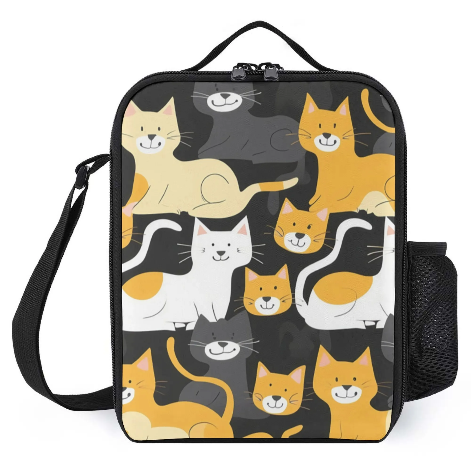 

Insulated Lunch Bag, Oxford Cloth Material, Adorable Cat Life Patterns, Suitable for Office Use, School, Family Picnic Time