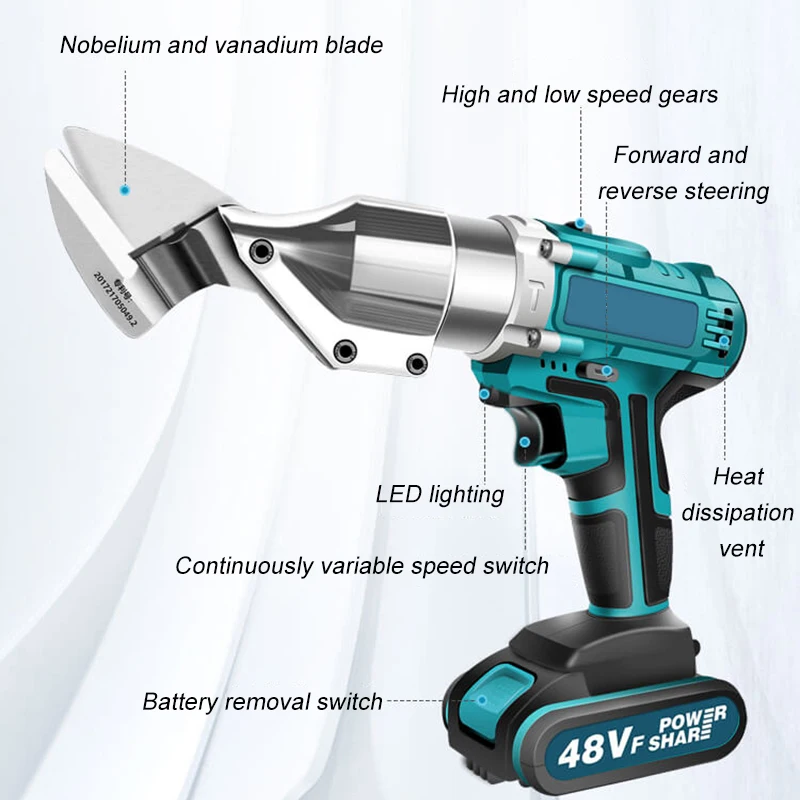 Беспроводные электрические ЖЕЛЕЗНЫЕ НОЖНИЦЫ 21 в, металлический режущий инструмент, железная ножницы для резки листов, промышленные электрические ножницы