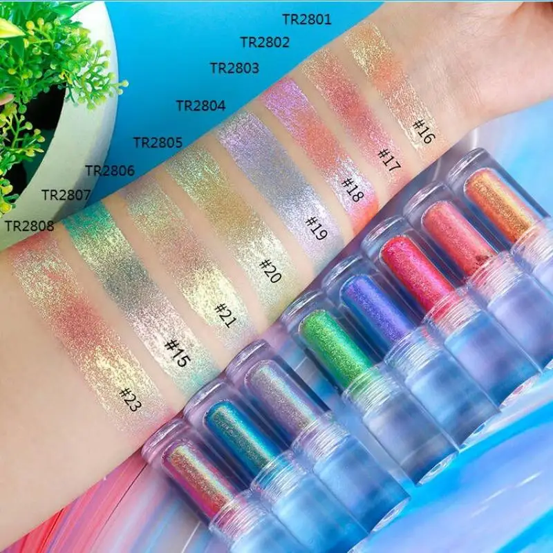 Liquid Duochrome Eyeshadows Private label Chameleon Metallic Eye Shadow Mermaid Makeup Luxury Glitter Cosmetics Wholesale 20PCS