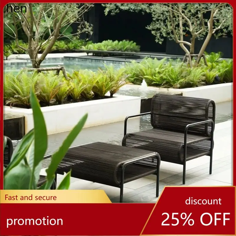 

LXC Outdoor Leisure Sofa Rattan Hotel Garden Courtyard Terrace Balcony Rattan Chair Furniture Sun Protection