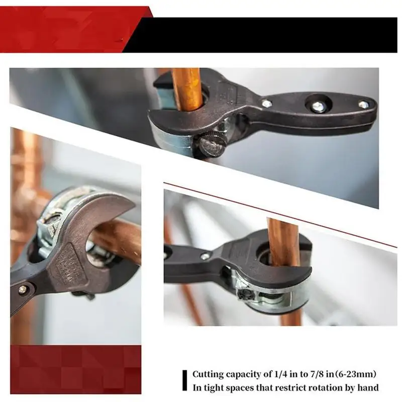 Ratcheting Tubing Cutter Tool 1/4inch To 7/8inch Pipe Cutter Ratcheting Tubing Cutter 2 In 1 Cutter Tool Copper Compact Tube