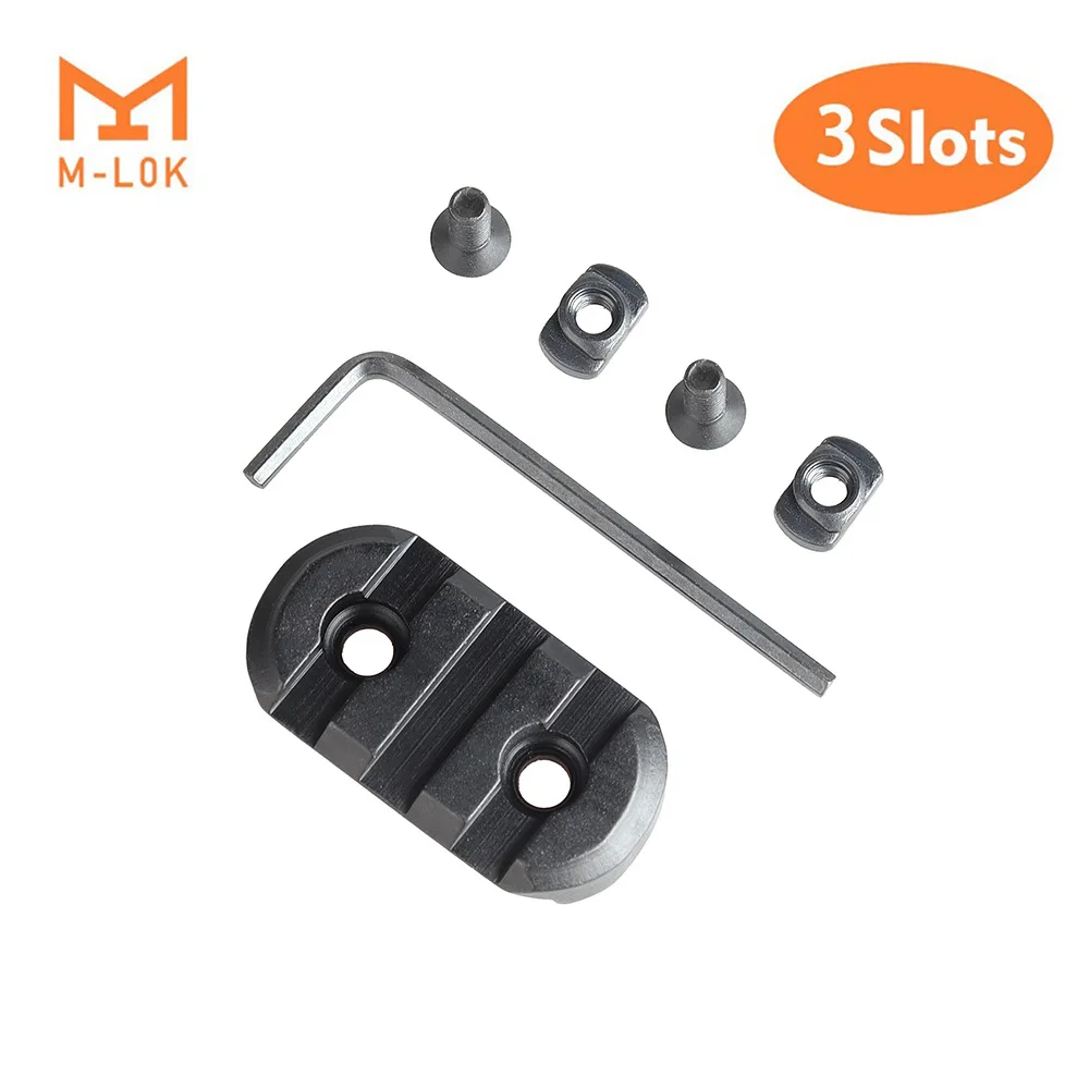 3-Slot MLOK Guide Rail 20mm Rail Adapter CNC Aluminum Alloy Rifle Scope Mount Base M-Lock Rail Plate