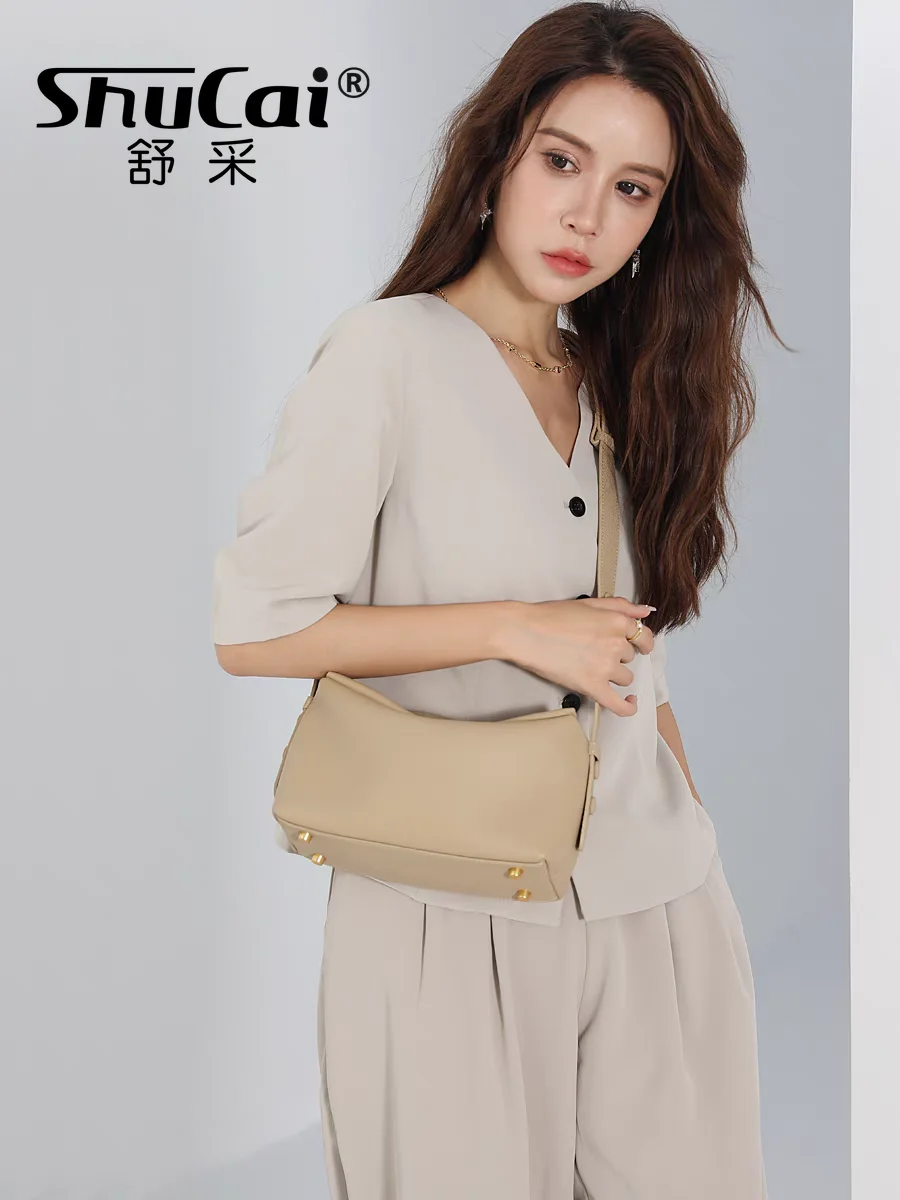 Genuine Leather Underarm Bag Female Niche Shoulder Crossbody Handbag Fashion Pillow Designer Bag