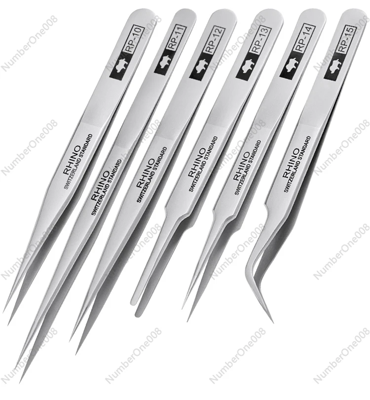 Stainless Steel Liezi Extra Pointed Tweezers Set Clip Tool Mobile Phone Repair Thickened Super Hard Camera