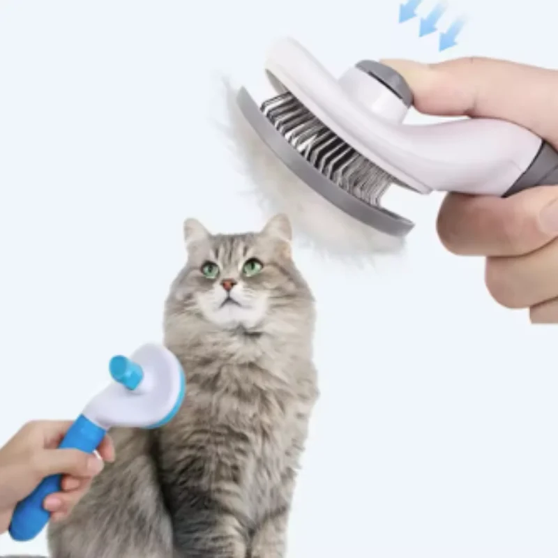 Selbstreinigende Haustierbürste für Hunde und Katzen - Pflegewerkzeuge für Hunde und Katzen, Tierhaarentferner, Entfilzungskamm, Tierpflegezubehör – Detail 8