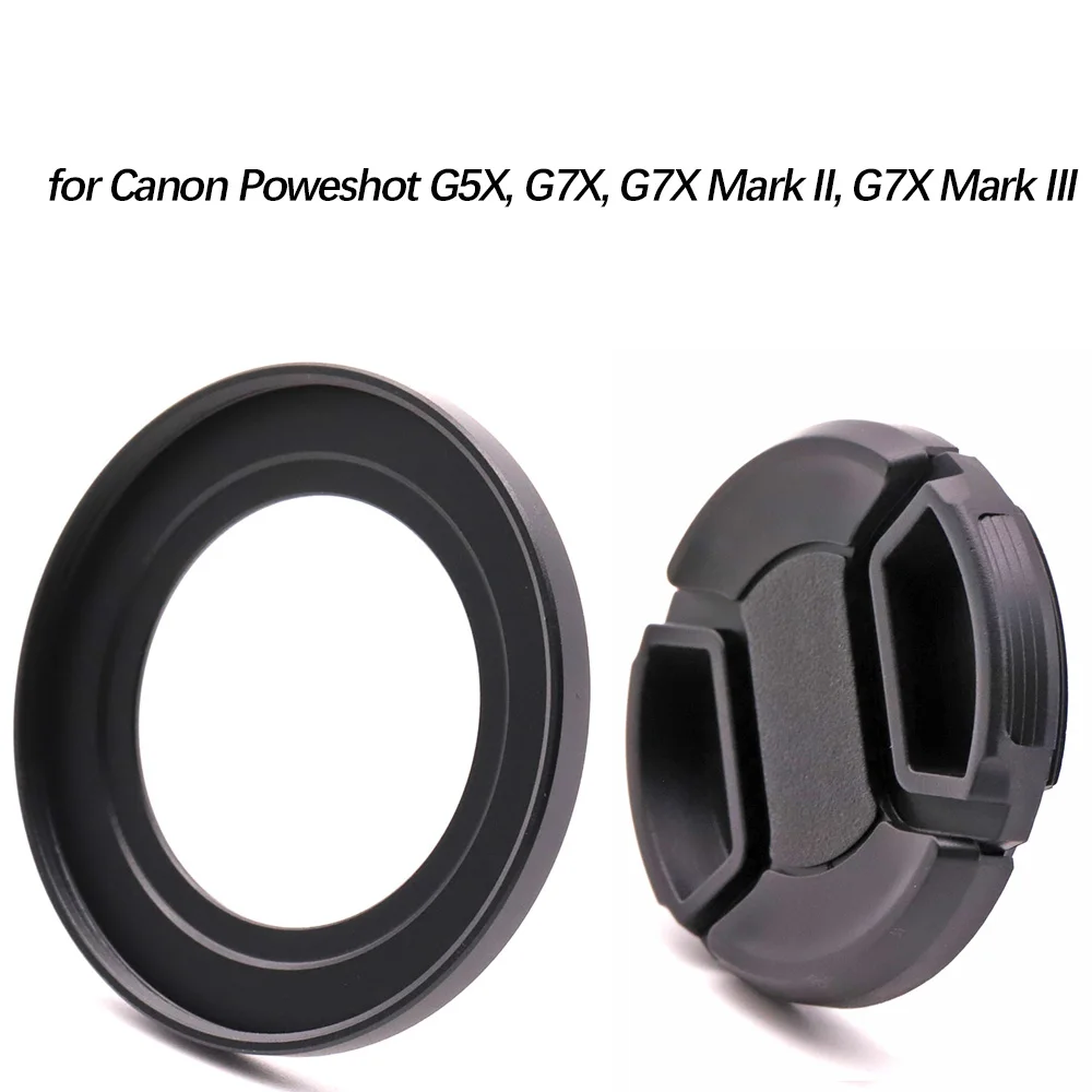 Adaptador de filtro RN-G7XM2 con tapa de lente de pellizco central para Canon Poweshot G5X, G7X, G7X Mark II, G7X Mark III