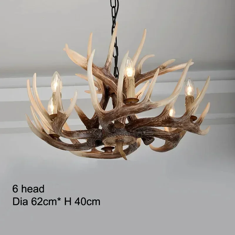 American Country Resin Candle Antler Chandelier Europe Deer Horn Chandeliers Lighting Fixtures,Vintage kitchen chandeliers