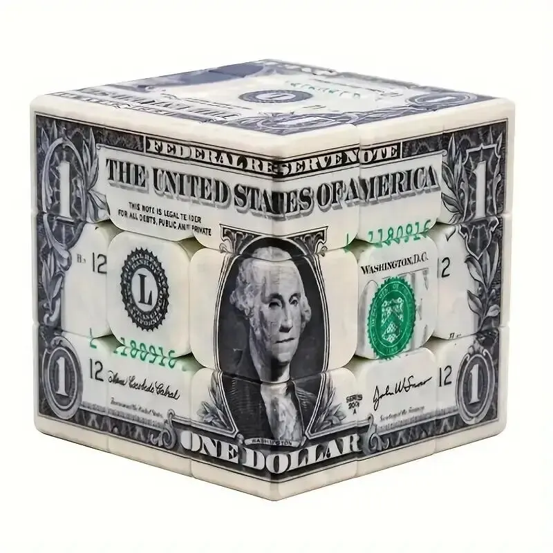 Educational Gifts, Toys, Intelligence Development, UV Printing Currency, US Dollar, Third Order Magic Cube