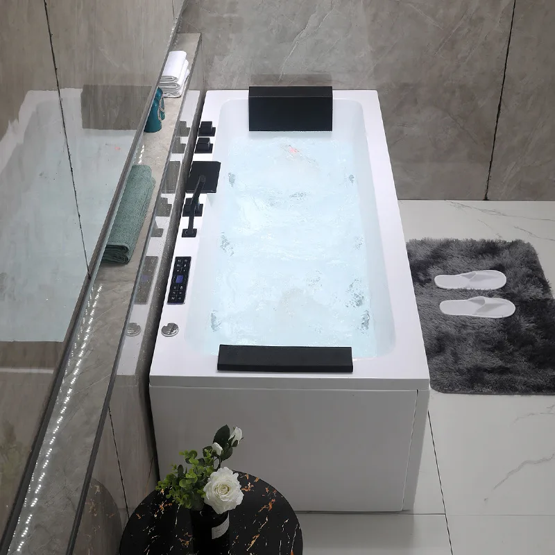 Walk In Indoor Bathroom Soaking Whirlpools Air Massage Bathtub Modern Acrylic Freestanding SPA Corner Bath Tubs