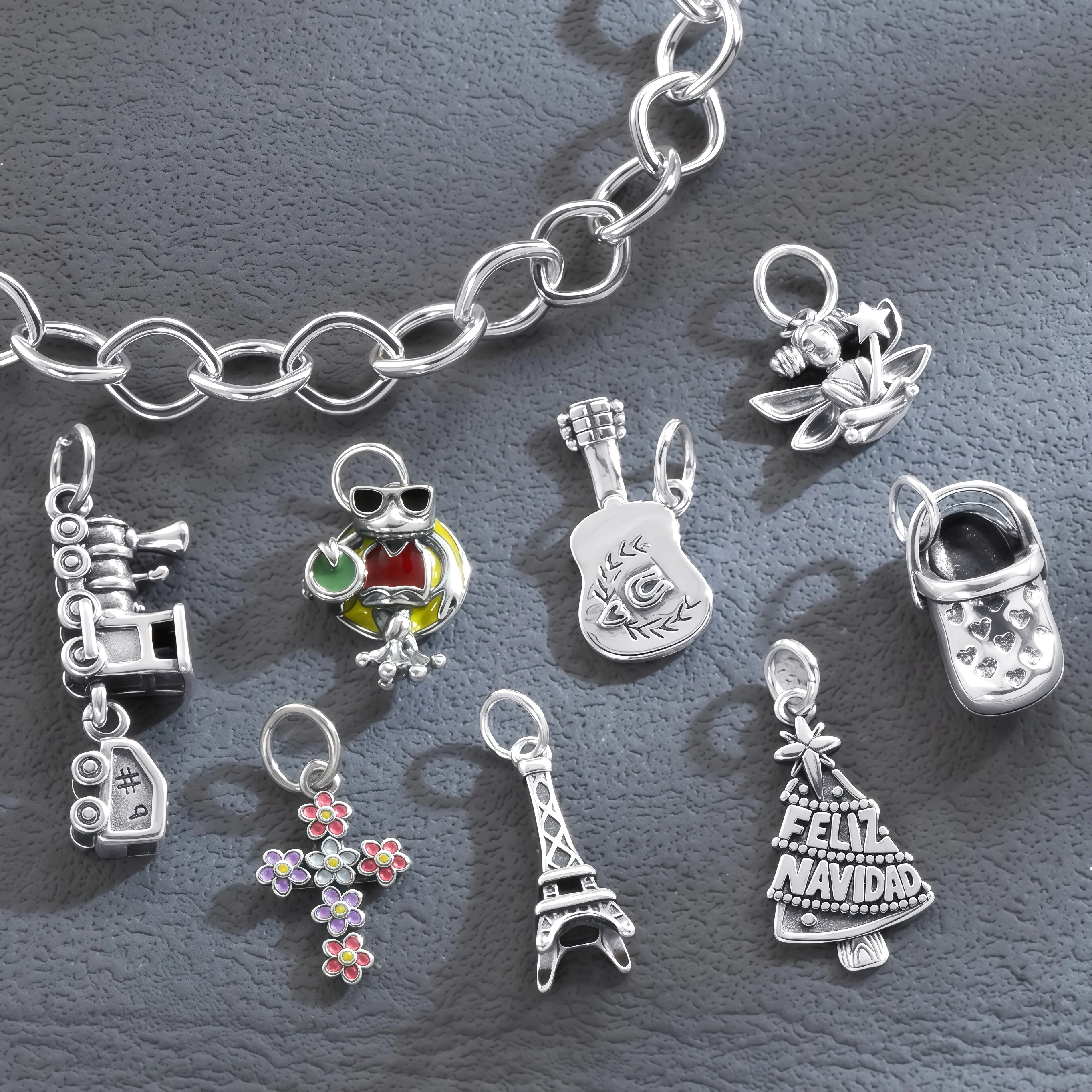 Lindos dijes de plata de ley 925 James Avery: Torre Eiffel, guitarra, rana y más: fabricación de joyas DIY para pulseras/collares