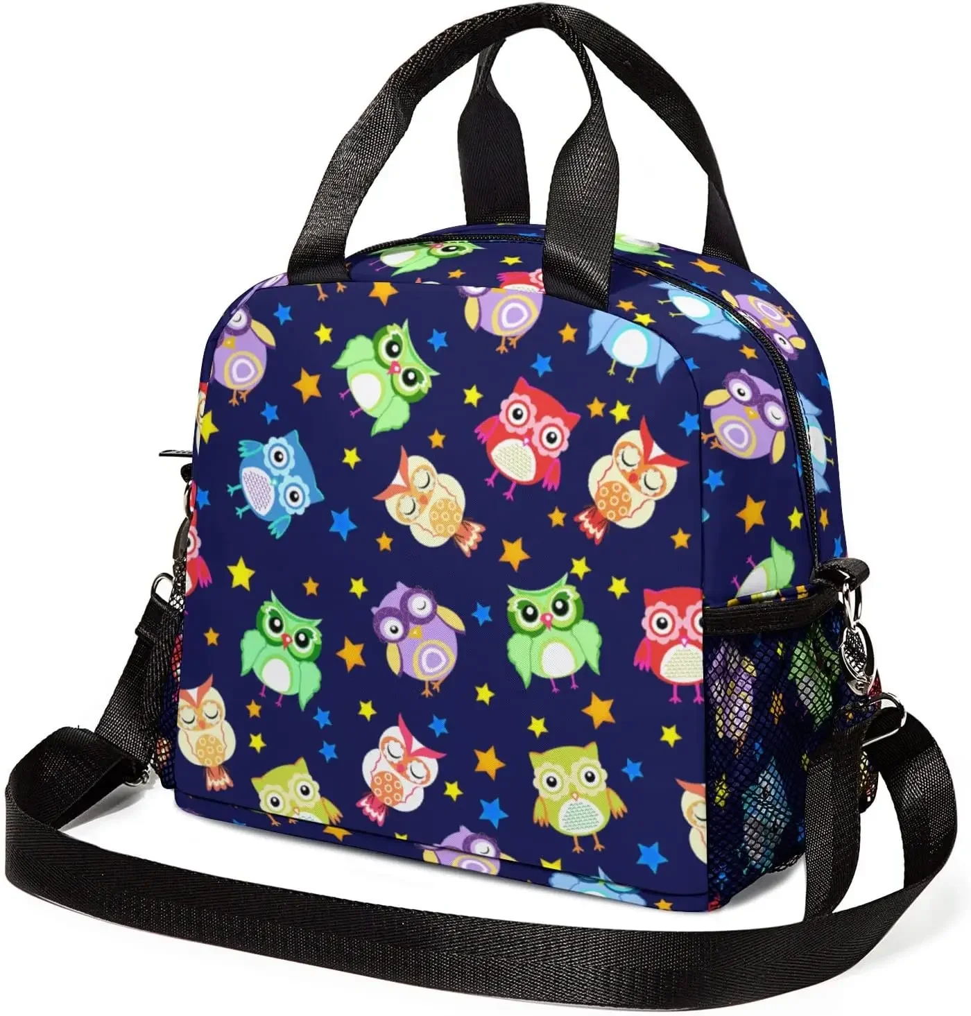 

Insulated Reusable Owl Lunch Bag for Boy Girl Adult, Adjustable Shoulder Strap Box Travel Work Picnic Office