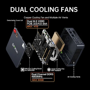 جي ام كي تيك ميني كمبيوتر مكتبي ، ايه ام دي R5 6600H ، سداسي النواة ، 12 خيط ، 16 جيجابايت DDR5 ، 512 جيجابايت ، PCIe 3.0 ، اس اس دي ، واي فاي 6 ، BT5.2 أعلى 8 مبيعات لأجهزة الكمبيوتر الصغيرة NAS - رقم 1