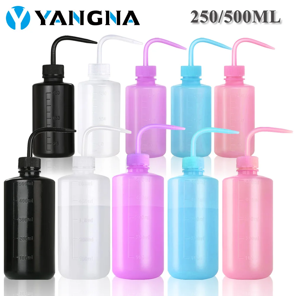 

YANGNA Plastic Tattoo Bottle 250/500ml Tattoo Washing Clean Squeeze Bottle Curved Mouth Pot Makeup Supplies Tattoo Accessories