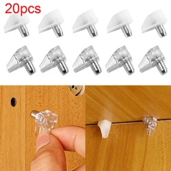 10/20Pcs Shelf Pegs with Metal Pin Non-slip Shelf Brackets Support Shelves Seperator Fixed Cabinet Wall Mount Holder Pins Plate