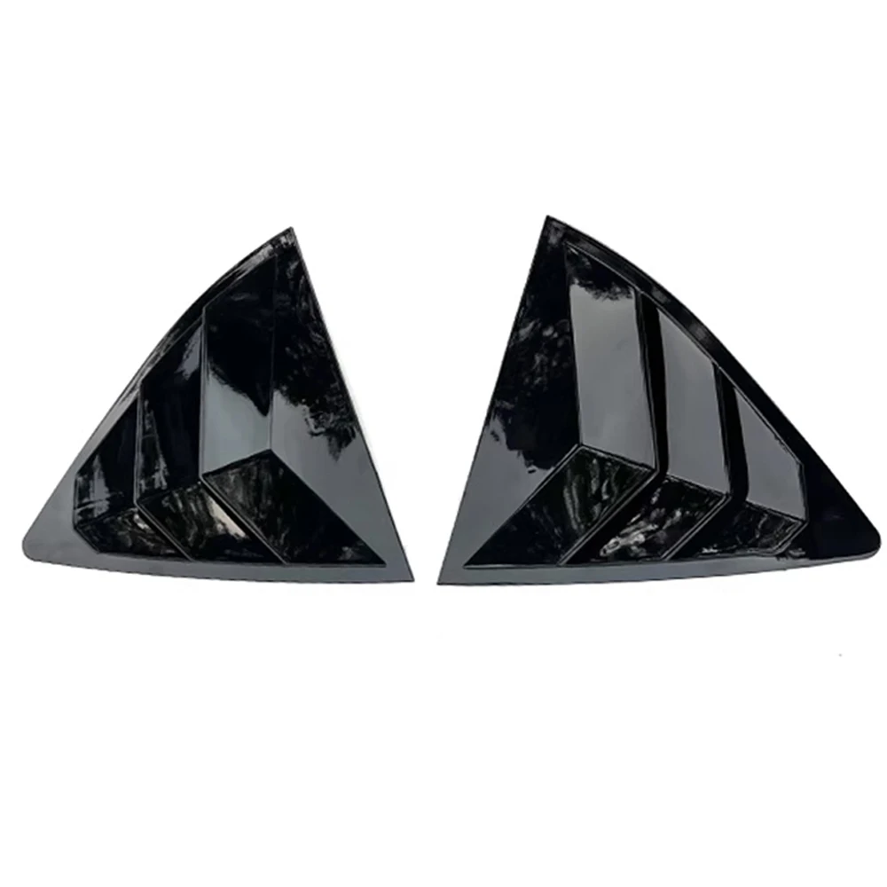 2PCS For Skoda Octavia MK4 2021 2022 2023 Car Rear Window Shutter Cover  Louver Side Vent Gloss Black Car Stickers Accessories