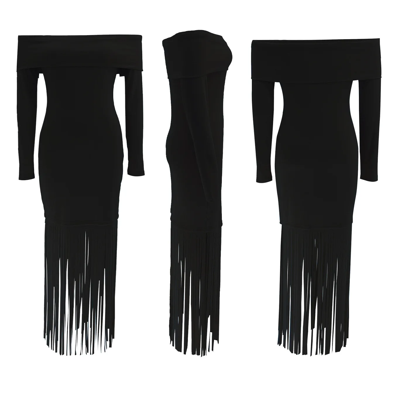 فساتين نسائية أوروبية أمريكية جديدة أنيقة وعصرية ورقبة مائلة وأكمام طويلة نحيفة بطول الكاحل وشرابات احتفالية