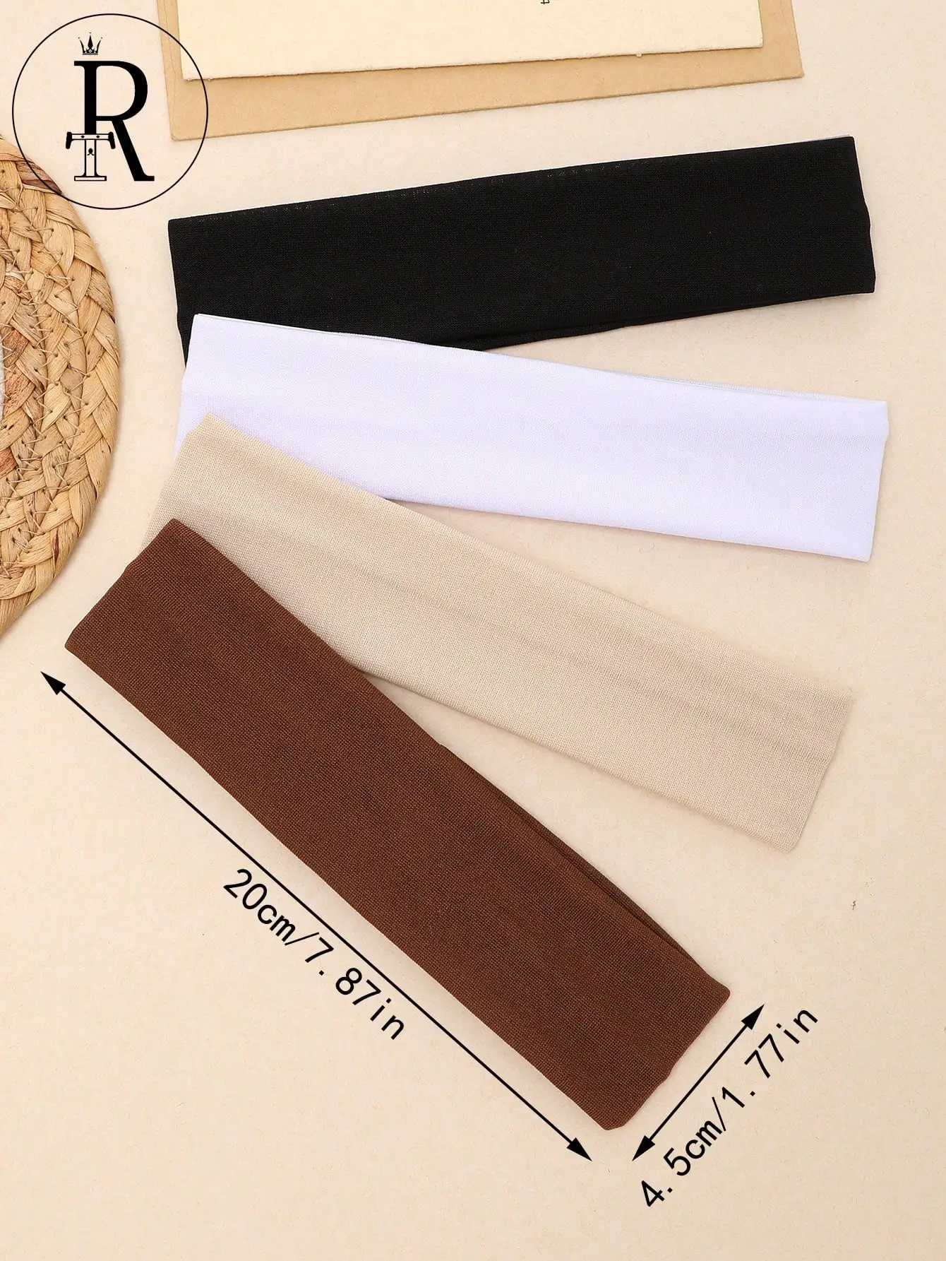 

4pcs Unisex Soft Elastic Wide Headbands Non-Slip Absorbent For Yoga Running Fitness Sports Casual Street Style