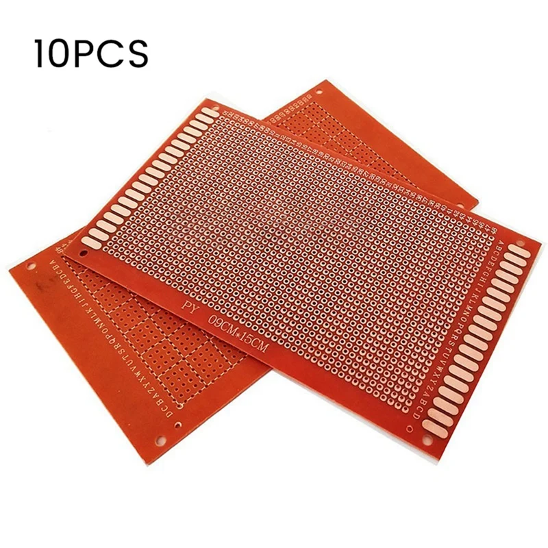 10ชิ้น9X15cm ต้นแบบด้านเดียว PCB แผงวงจรสากลแผ่นทดลองเบคไลต์ทองแดง