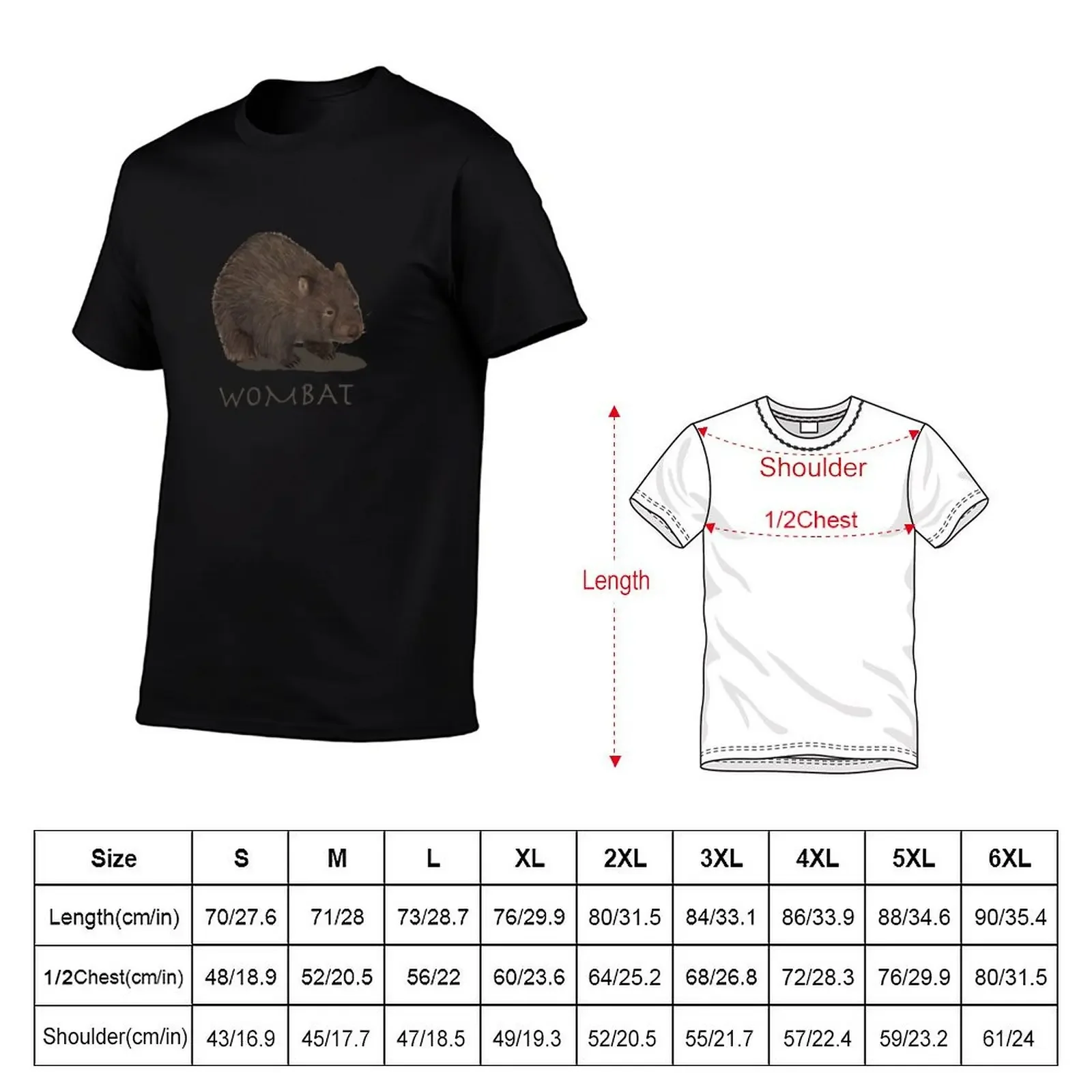 Wombat T-Shirt blacks summer clothes boys whites vintage mens graphic t-shirts big and tall