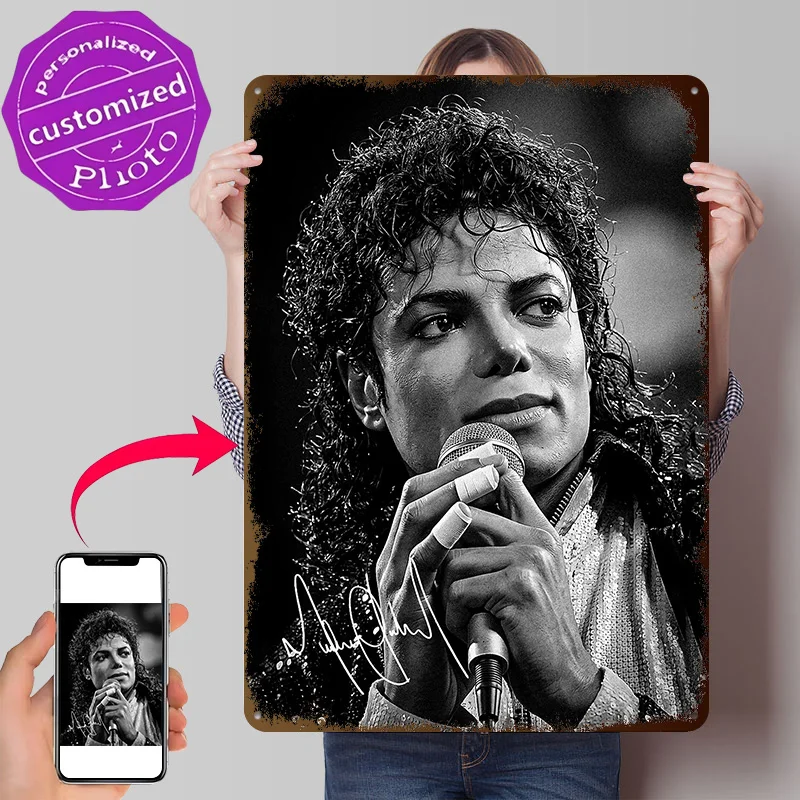 Michael Jackson Performing Live Metal Poster Perfect Gift for Fans Lovers Personalized Wall Art Metal Sign for Home Decorations