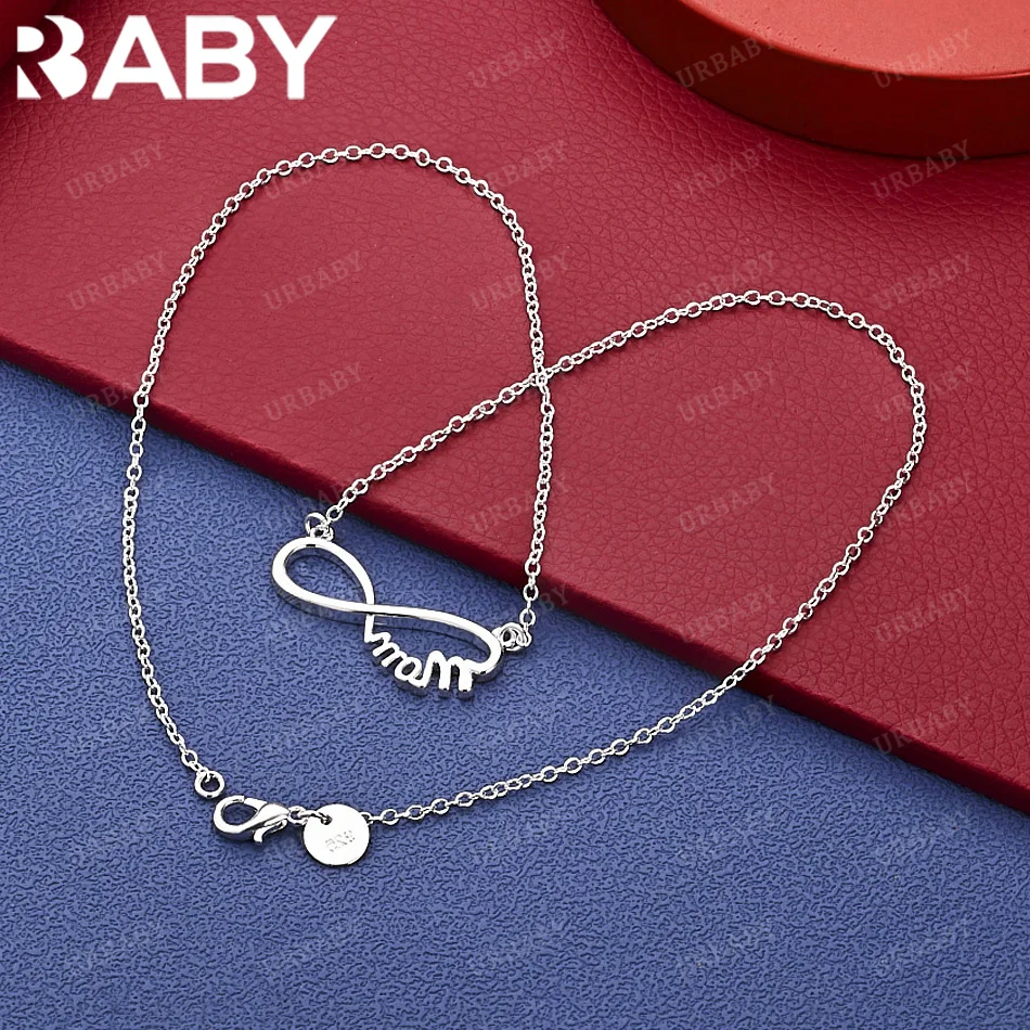 

URBABY 925 Sterling Silver 45cm Simple Necklace Anniversary Gift Popular Wild Fashion Romantic Jewelry