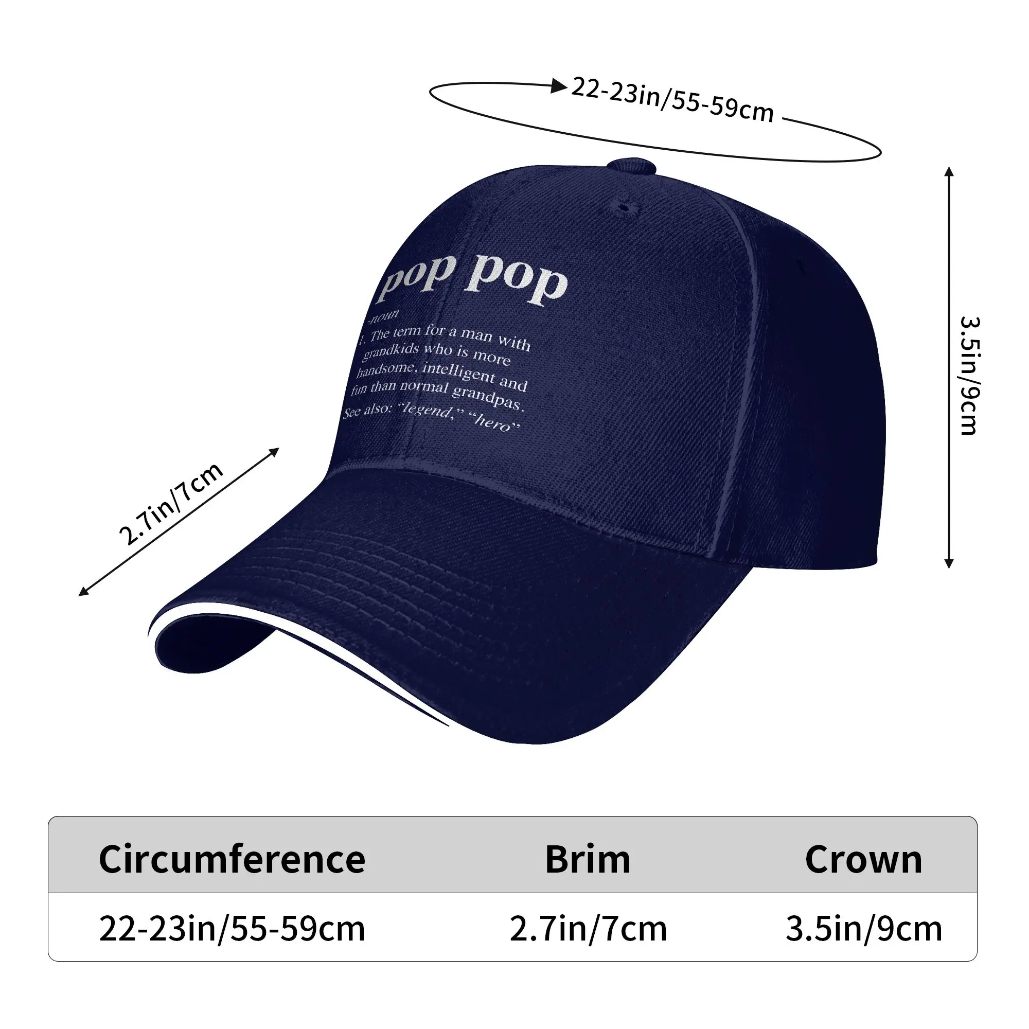 Pop Definition For Grandfather  Hunting Camping Hip Hop Hats For Men Women Sun Visor  y2k Retro Baseball Caps