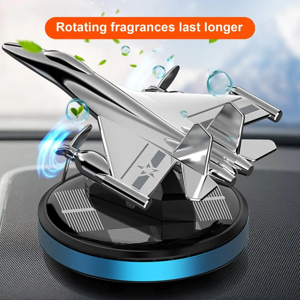 Car Air Freshener Natural Solar Powered Long-lasting Car Fragrance Diffuser Fighter Aeroplane Perfume for Vehicles