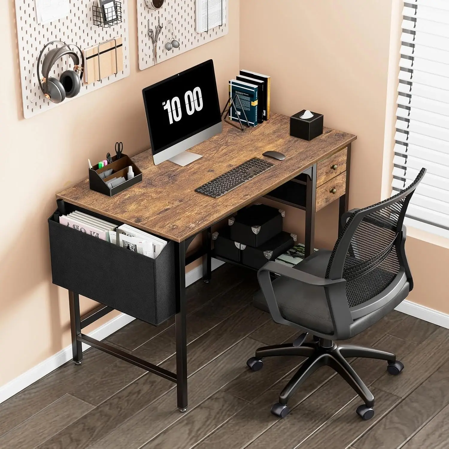Brand new Computer Desk with Drawers - 40 Inch Work Reversible Small Desk for Bedroom Home Office, Simple Study Writing Table