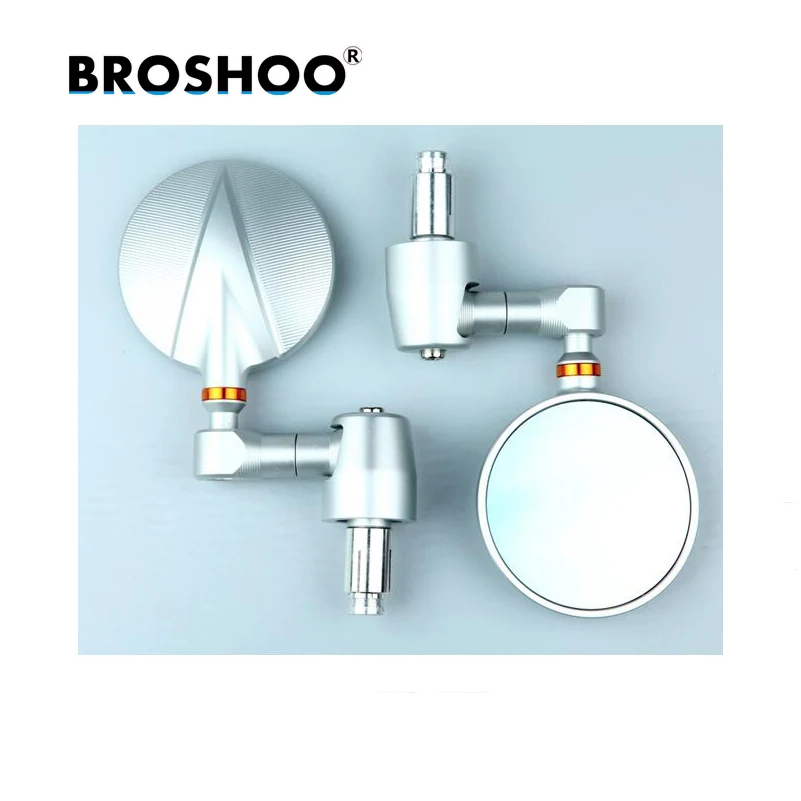 

BROSHOO Car Styling Motorcycle Accessories CNC Aluminum Motorcycle Rearview Side Mirror Handle Bar End Free Shipping 7.6*7.6cm
