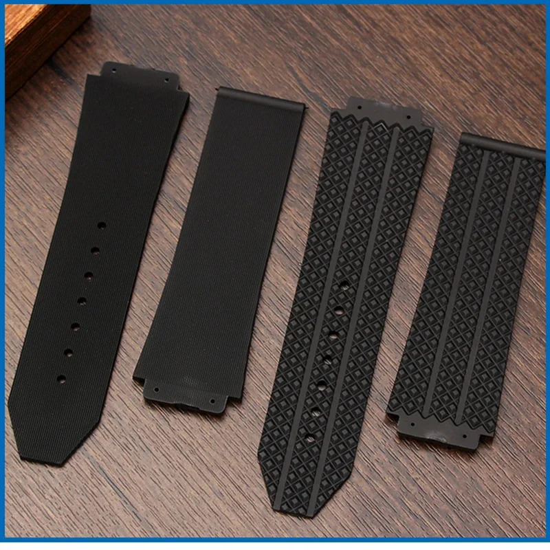 سوار ساعة بيغ بانغ لحزام ساعة هبلوت ، سوار ساعة أصلي للرجال ، مطاط سيليكون أسود ، أداة مجانية ، جديد ، طراز 2 ، 26*19