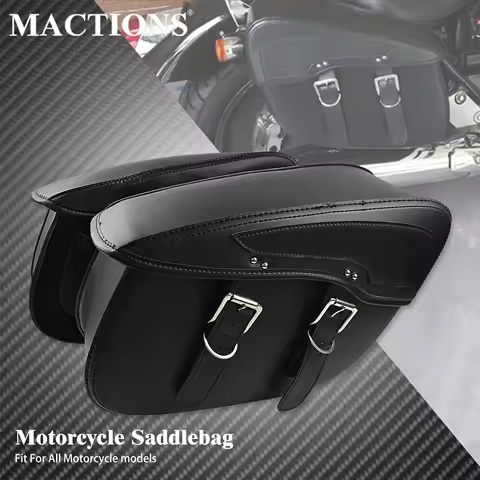 2X Motorcycle Saddlebag Leather Luggage Saddle Bags Outdoor Side Bag For Harley Sportster XL 883 XL 1200 Touring Dyna Softail FL