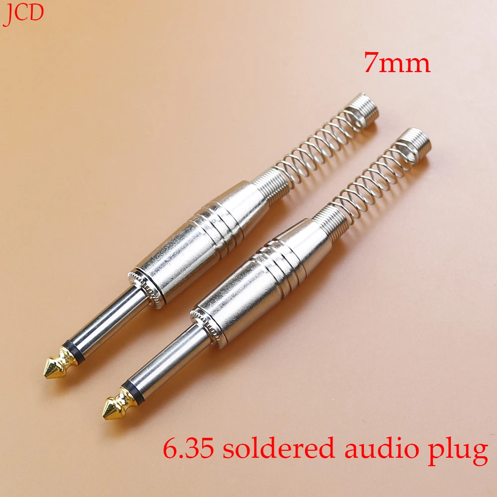 1/2/5pcs 6.35mm / 6.5mm 2Pole Mono Amplifier Plug 6.35 / 6.5 Metal Microphone jack plug-in Audio Connector for KTV