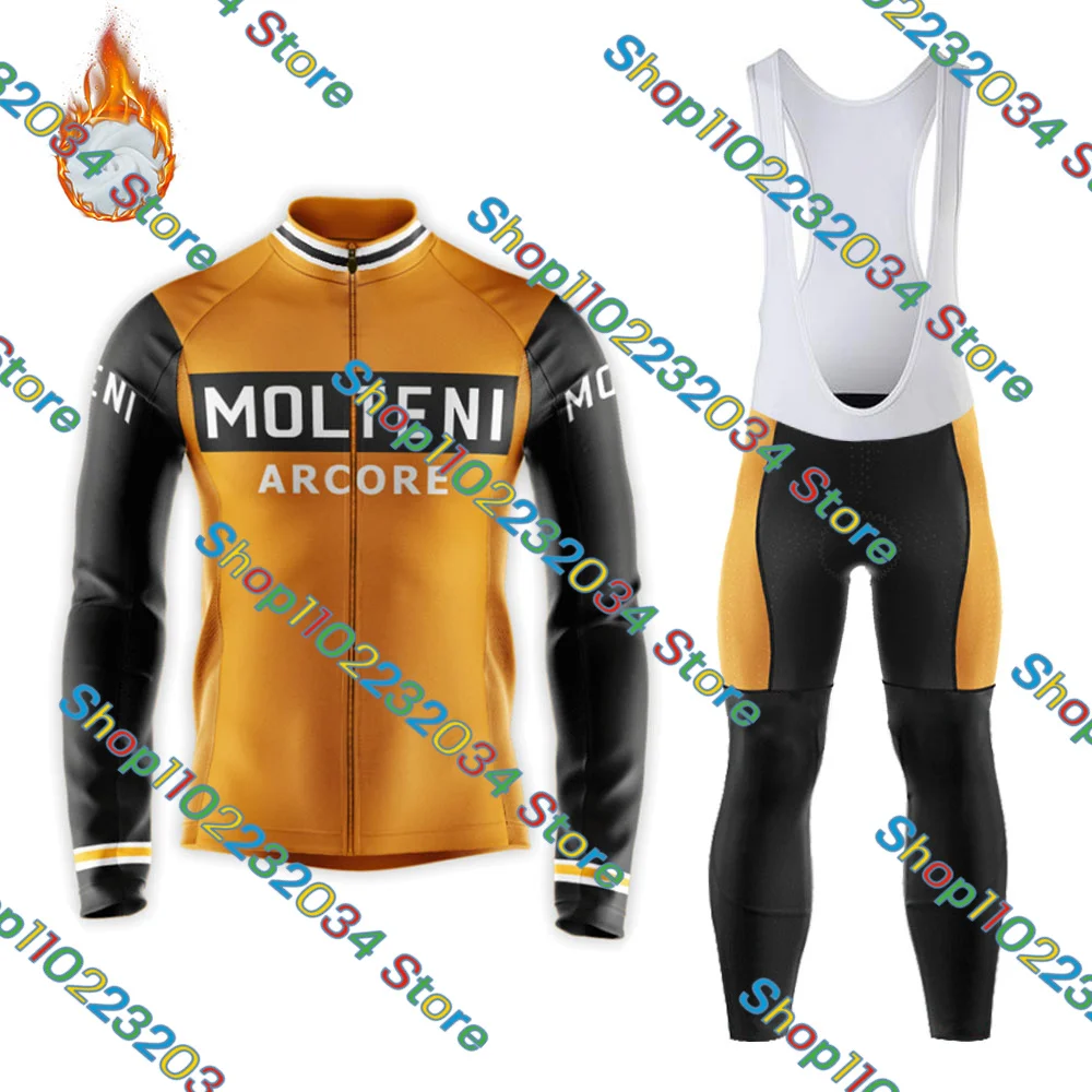 2022 MOLTENI ARCORE  Cycling Clothing Winter Cycling Jersey Set Men Road Bike Thermal Jacket Suit Maillot Ciclismo