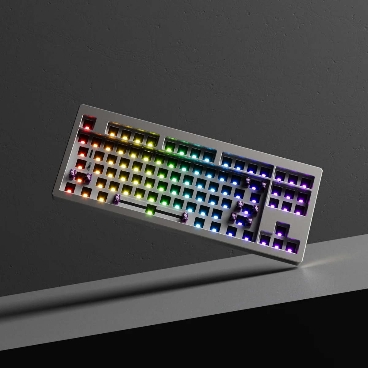 Imagem -02 - Monsgeek-alumínio Cnc Junta-mount Kit Teclado Mecânico Teclado Personalizado Hot-swappable Rgb Backlight Mode M3w Tkl