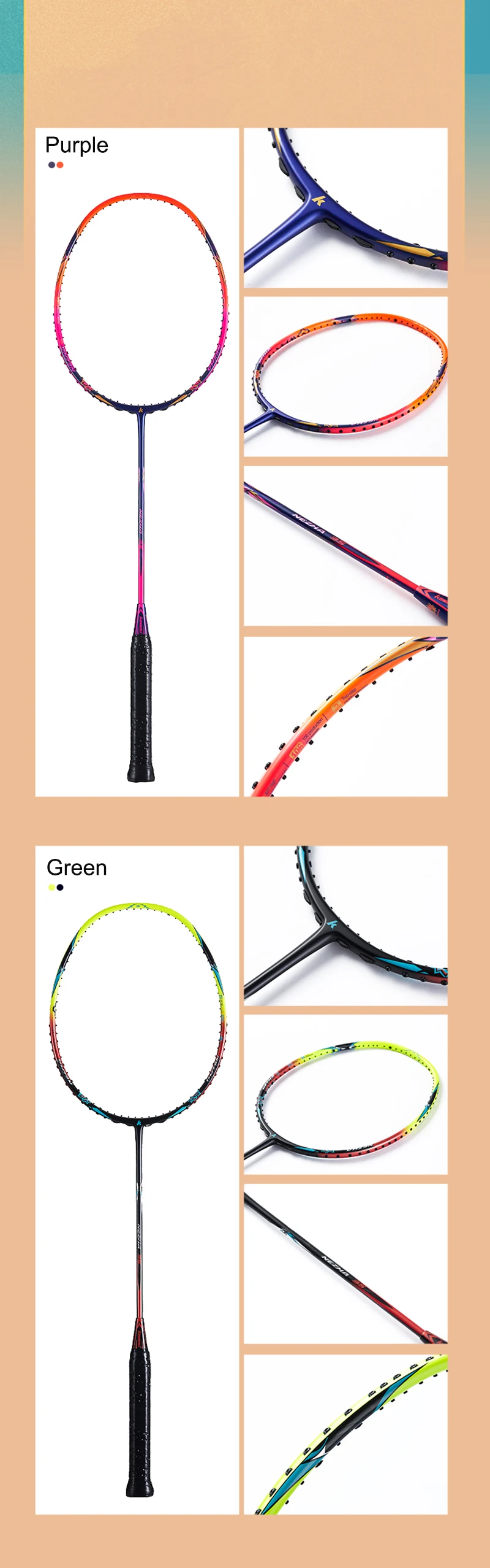 Kawasaki 5U Badminton Racket Professional Super Light Offensive Type High Graphite Badminton Racquet For Training NeZha 35