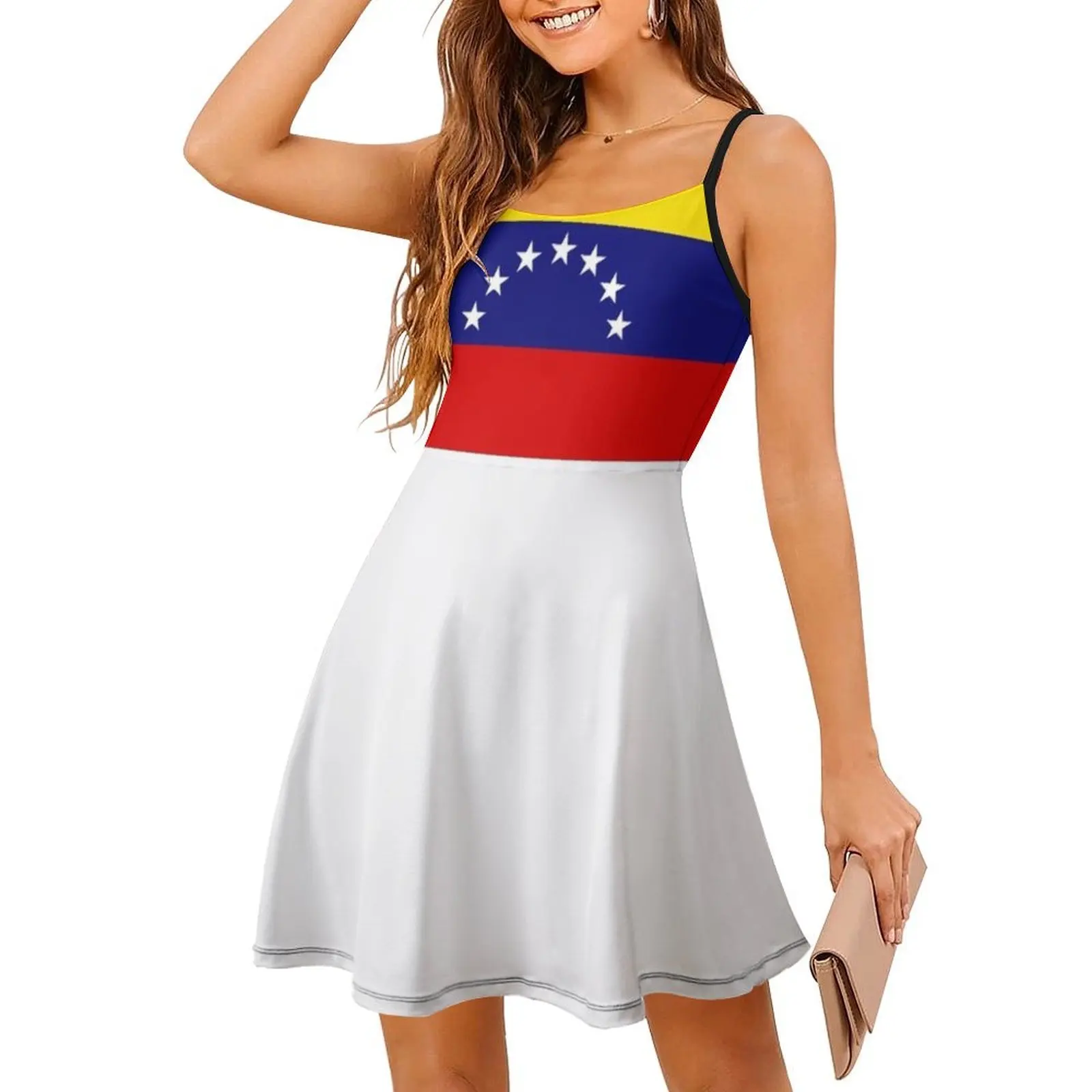 فستان نسائي من فنزويلا هيب هوب ملابس الشارع مطبوع عليه رسومات جرافيكية ملابس نادي الحفلات فنزويلا علم فنزويلا فستان سهرة بعلم فنيزويلا #4