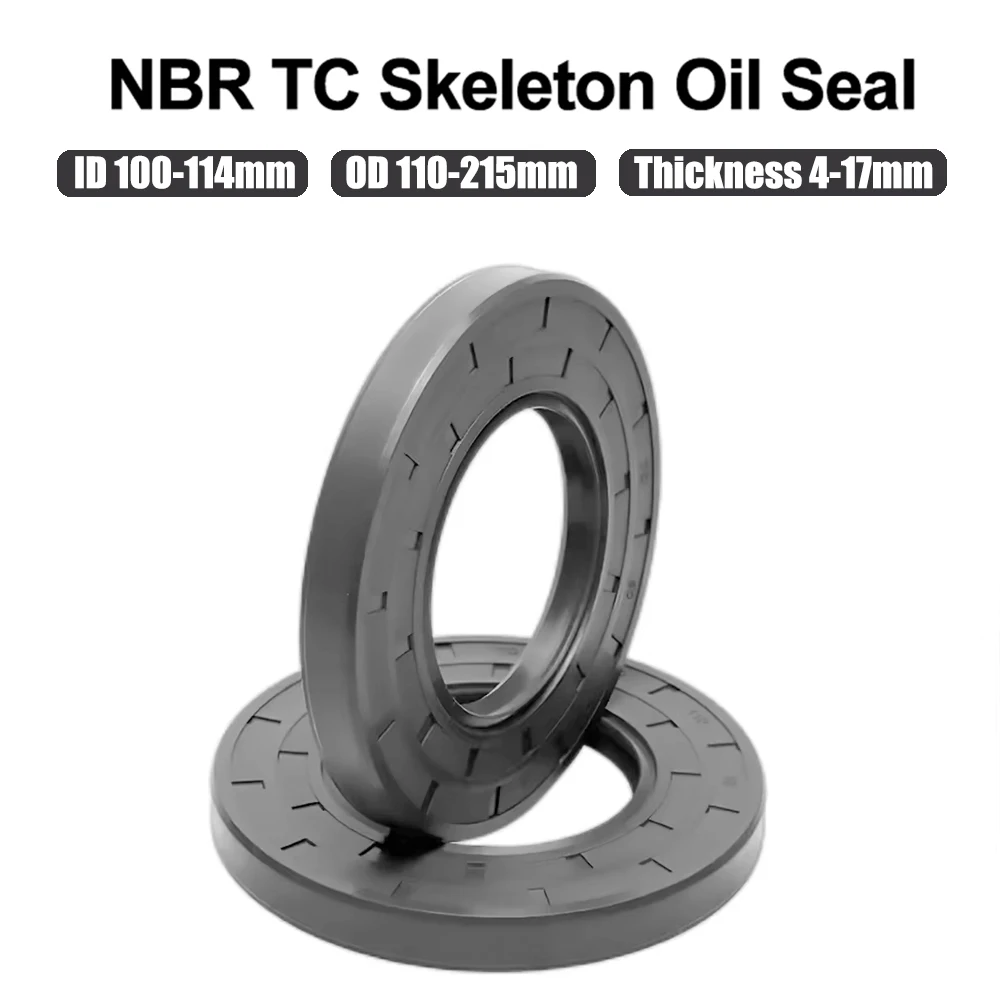 ID 100-114mm OD 110-215mm Thickness 4-17mm Black NBR TC/FB/TG4 Skeleton Oil Seal Nitrile Butadiene Rubber Gasket Sealing Rings