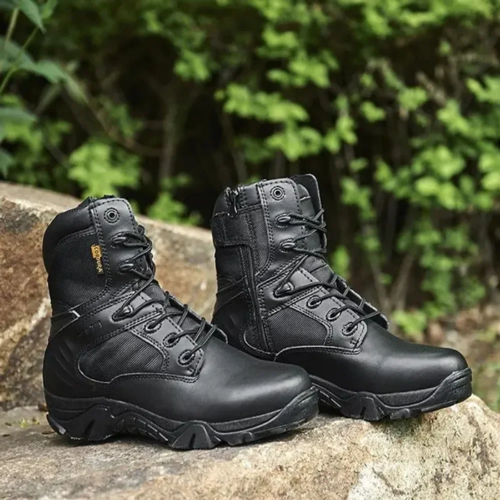 Army Male Commando Combat Desert Outdoor Hiking Boots Landing Tactical Military Shoes (Size 39-45)