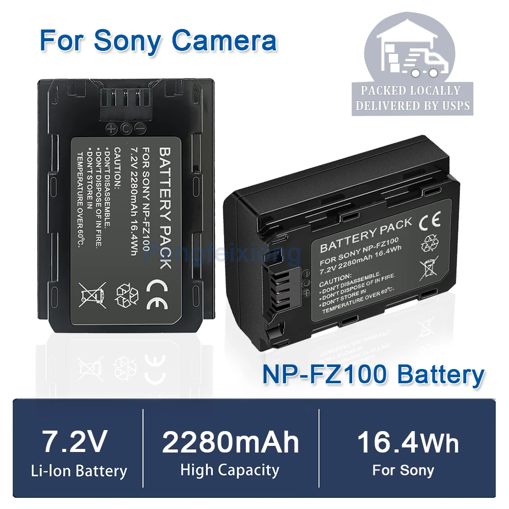 

2PCS NP-FZ100 NPFZ100 Battery for Sony ZV-E10 II,FX30,A73,A7R4,A7S3,A7R5,A7C,A6600,A1,A9,A92,A9S,FX3,A7R Camera Batterie