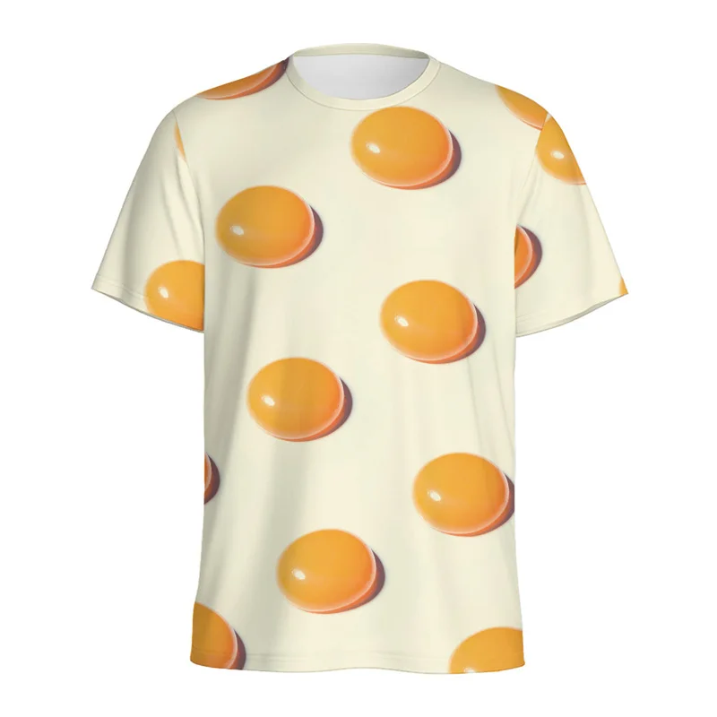 Multi Color Eggs 3D Printed T Shirt For Men Kids Cartoon Fried Egg Graphic Tees Tops Short Sleeves Summer Round Neck T-shirt